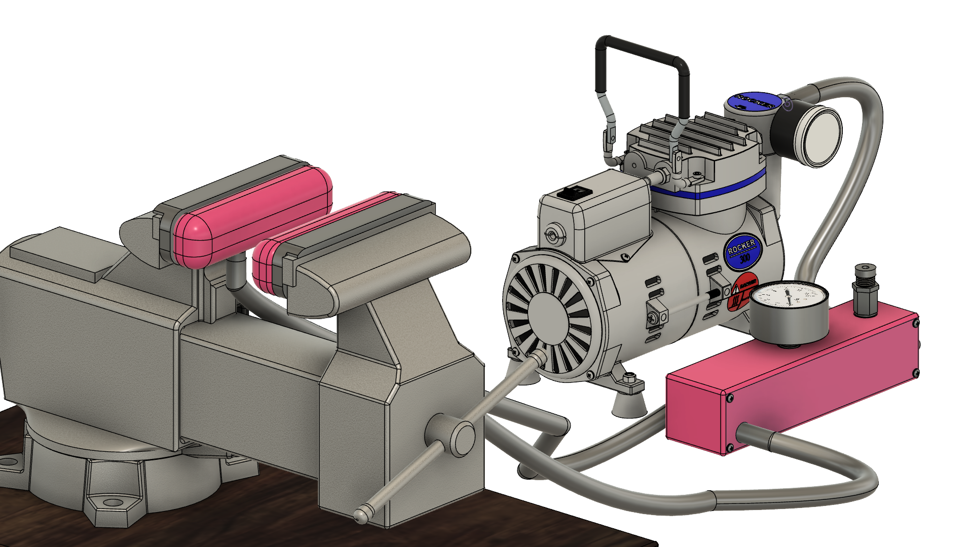 Granular-Jamming Vise: Initial CAD photos and animations 1